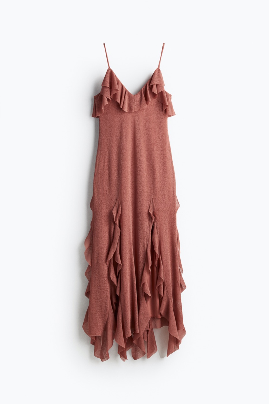 H&M 에이치앤엠 러플 맥시 원피스 ROSA EMPOLVADO 1254689001
