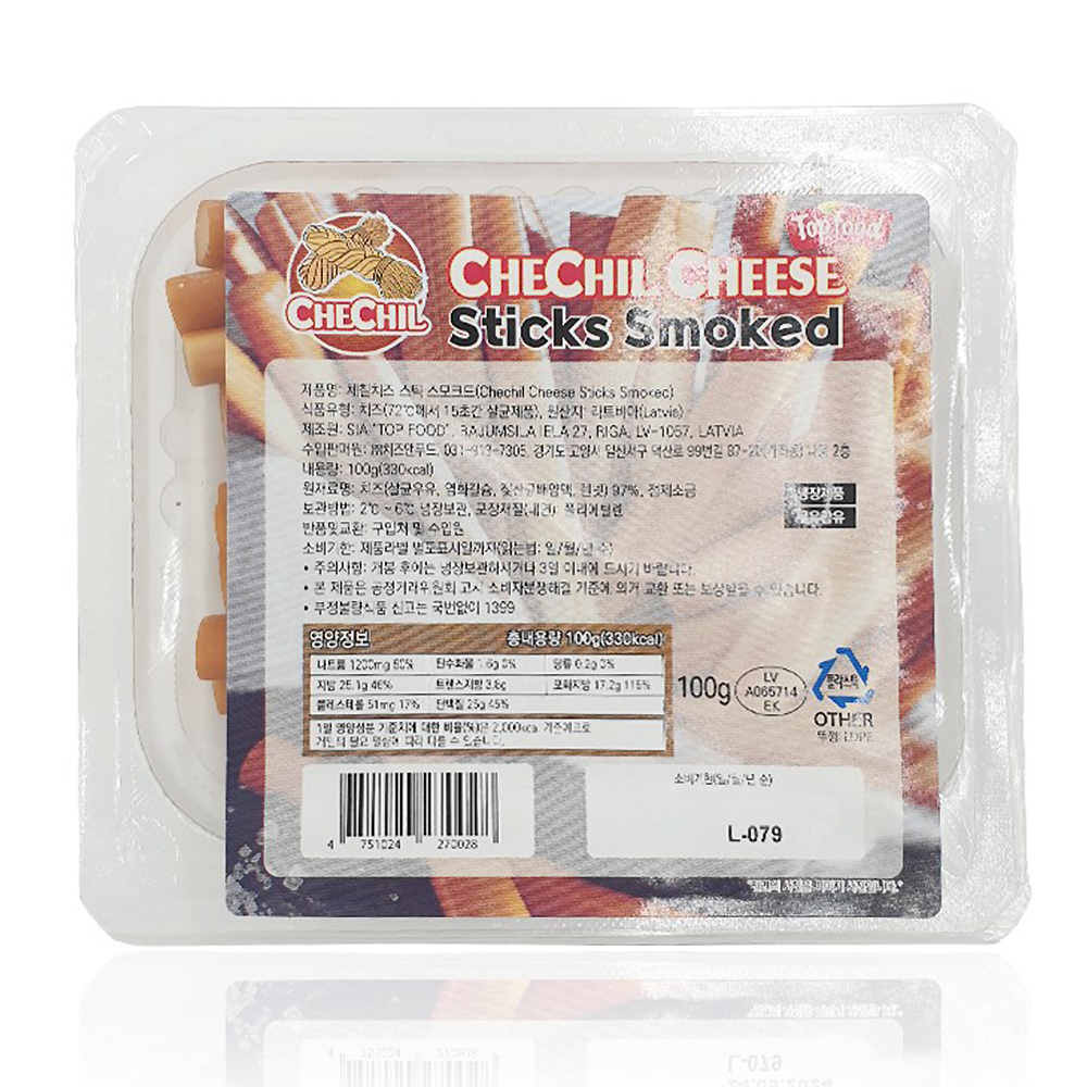 탑푸드 탑푸드 냉장 체칠치즈 스틱 스모크드 100g 1개