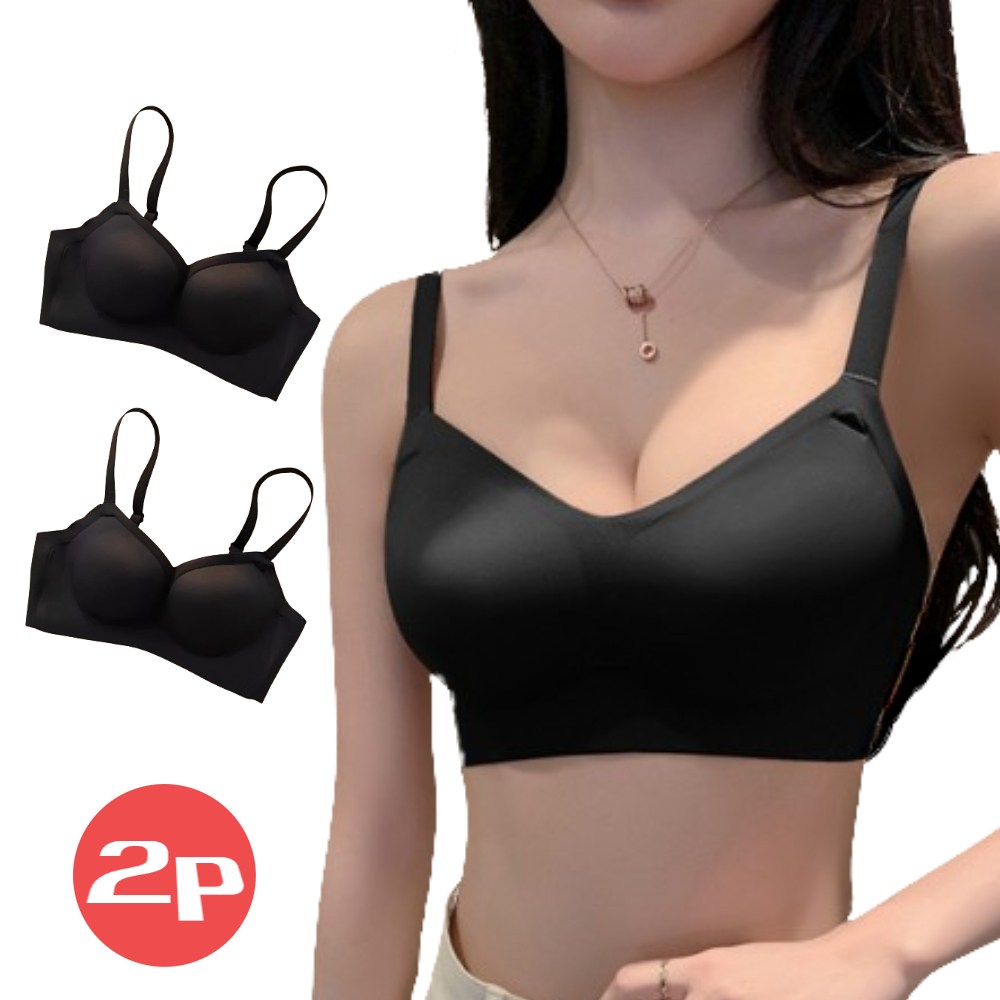 라온투유 일체형 푸쉬업 뽕브라 2종 블랙2종 L