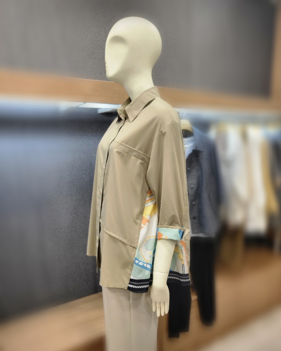 크레송 배색 블라우스 MFCGBG01