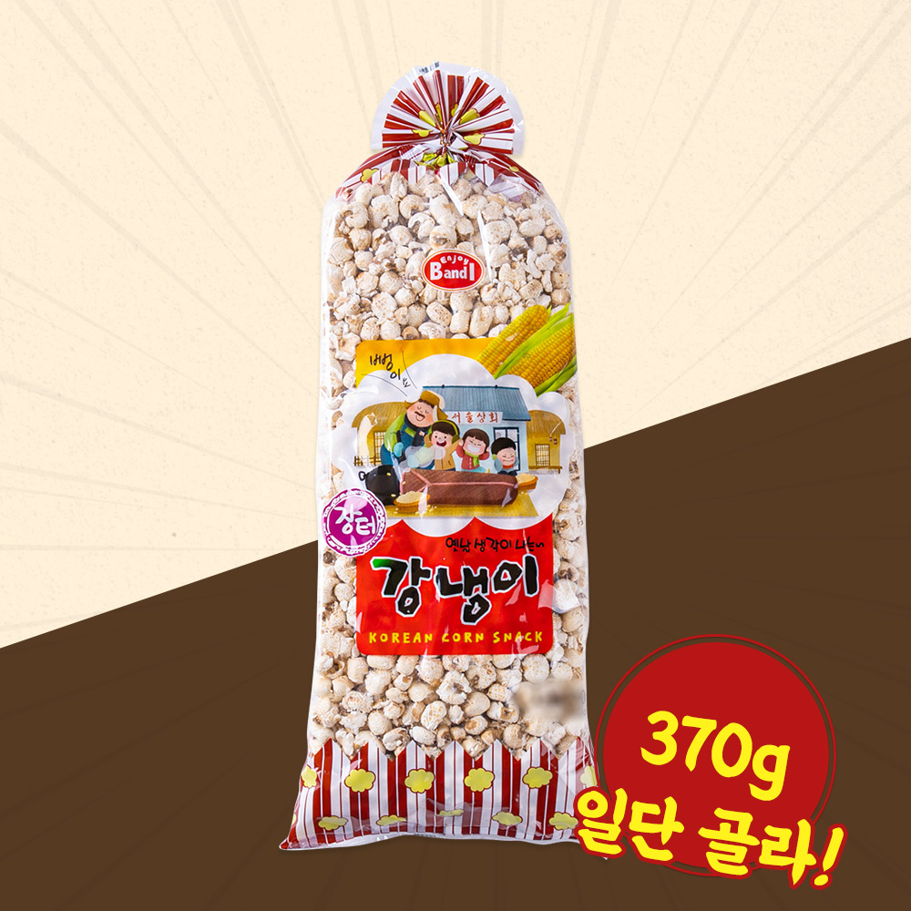 비엔아이푸드 장터 강냉이 370g 식품 스낵 간식 스낵 시리얼 과자쿠키 비스킷 크래커 과자쿠키 1개