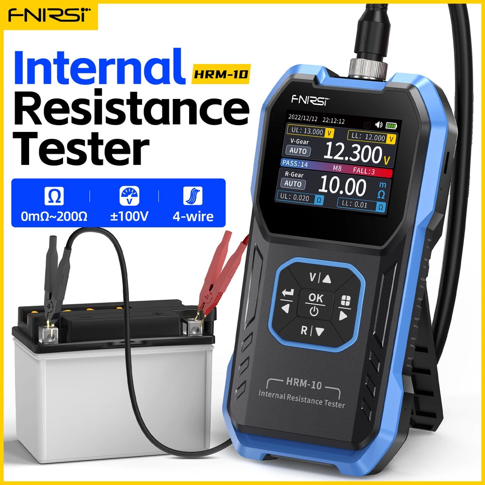 FNIRSI 배터리 전압 내부 저항 테스터 18650 고정밀 AC 산성 리튬 납 자동차 커패시터 HRM-10