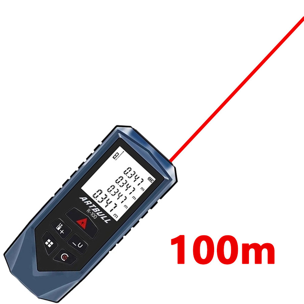 ARTULL 적외선 레이저 거리 측정기 디지털 레이저 거리 계량기 줄자 100m 50m