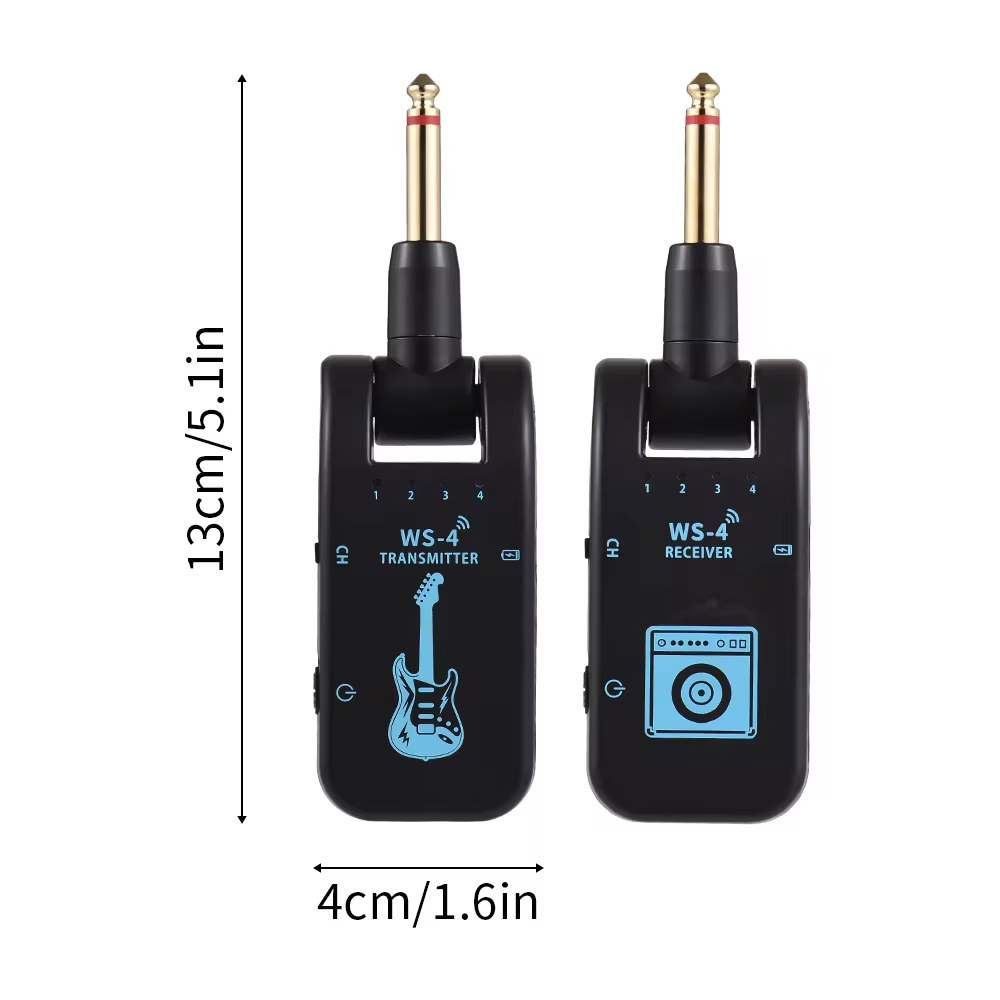 일렉트릭 기타베이스 48K 16bit 실시간 전송 2 4G 무선 시스템 송신기 수신기 세트