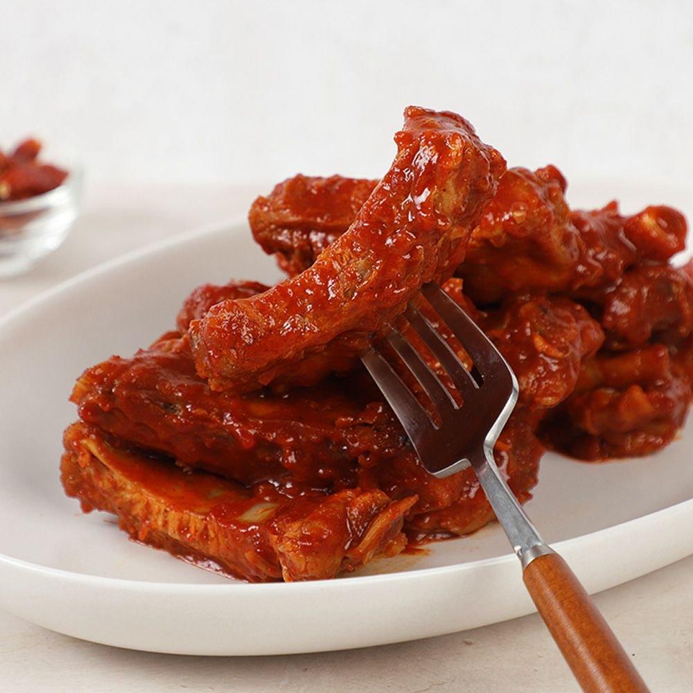 케이쿡 매콤 쪽갈비 슬라이스 1kg x 2팩 4인분