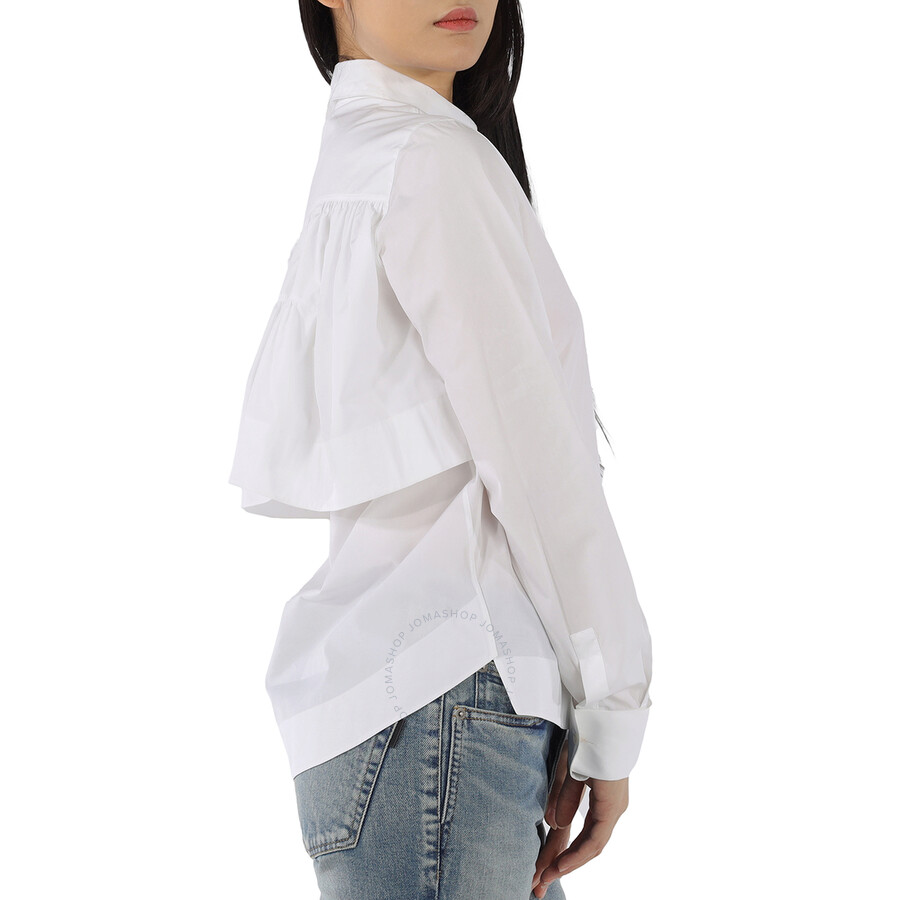 알라이아 알라이아 여성용 블랑 러플 백 셔츠 Ladies Blanc Ruffled Back Shirt