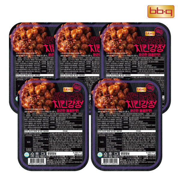 BBQ 바로 BARO 치킨강정 200g 화끈한 매콤한맛 5팩