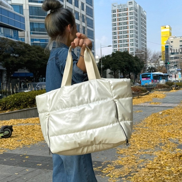 블랙 패딩가방 빅백 운동 요가 가방 기저귀가방