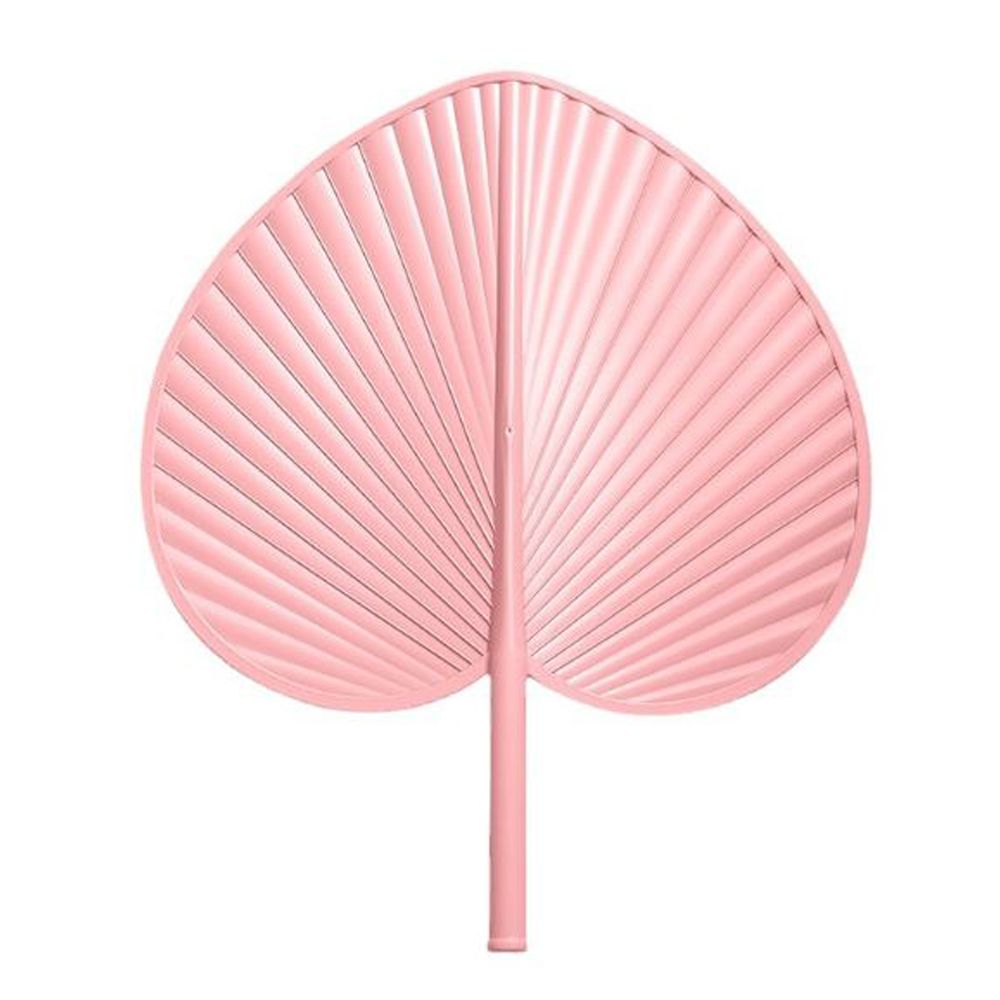 귀여운나뭇잎모양 왕부채 파스텔 컬러 여행용 부채 핑크1P
