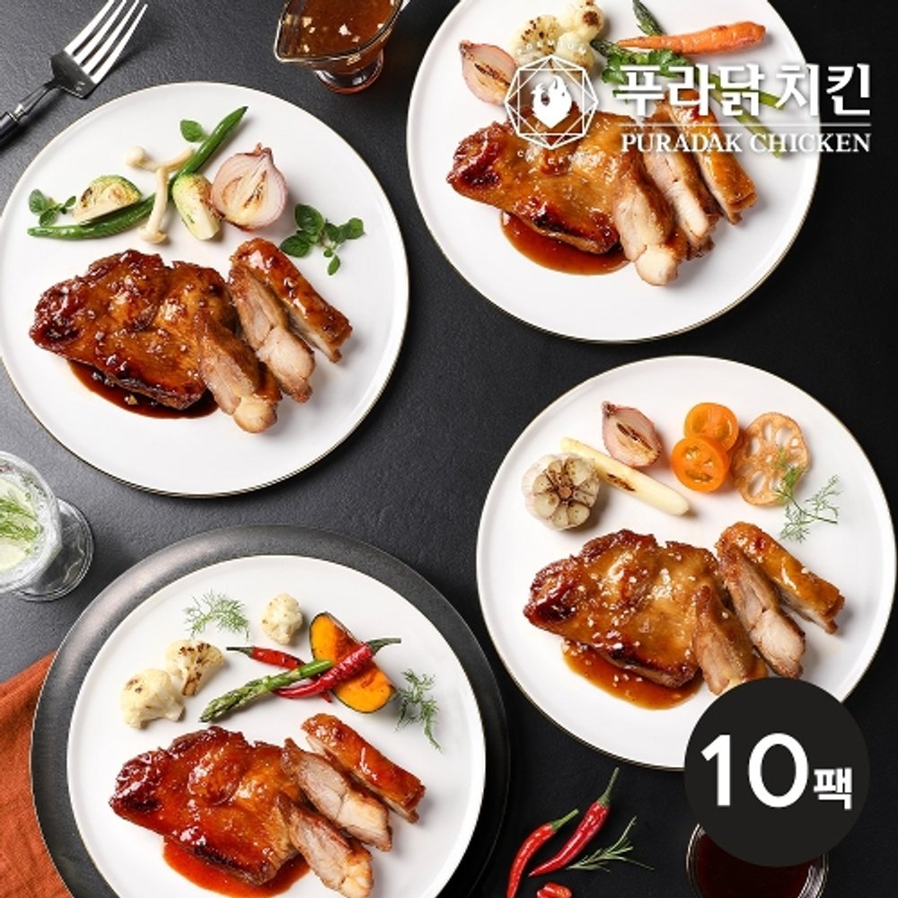 푸라닭 닭다리살 스테이크 4종 10팩 05 혼합10팩 매콤3 파블로2 블랙3 갈릭2 1세트