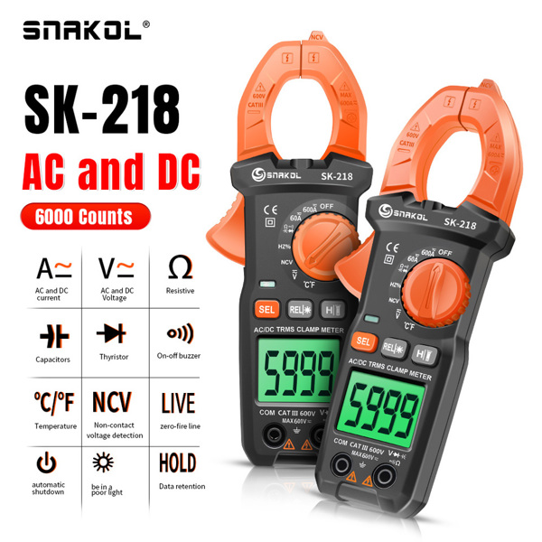 디지털 클램프 미터 600A AC DC 전류 5999 True RMS 멀티미터 전압 테스터 Amp Hz 커패시턴스 NCV Ohm 테스