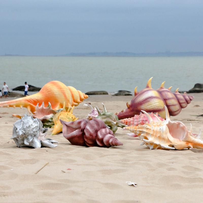 바다생물 모조품 소라 불가사리 산호 조각 야외공원 해변 모래사장 해초조개 로즈힙10옐로우자개 1개