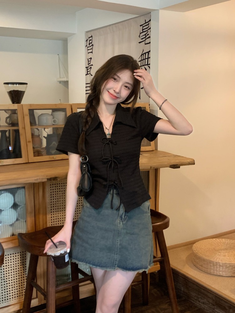 디자인 센스 틈새 기질 만능 반팔 나비넥타이 8139N416626