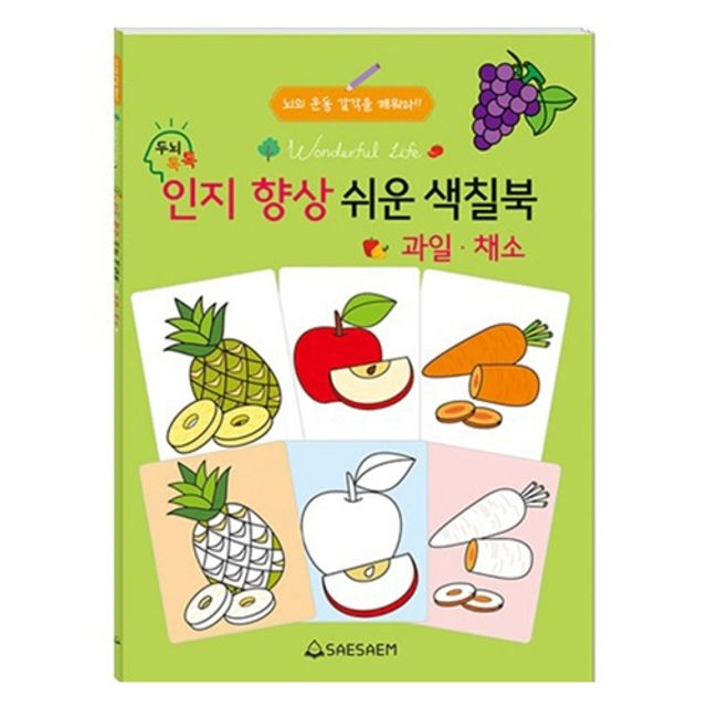 새샘 인지향상 색칠북 과일 채소 권 1개입
