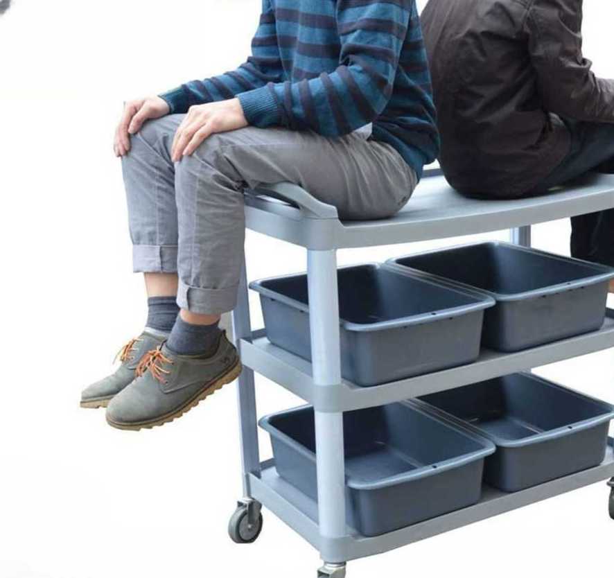 퇴식 카트 레스토랑 큰 식당 그릇 트롤리 수거함
