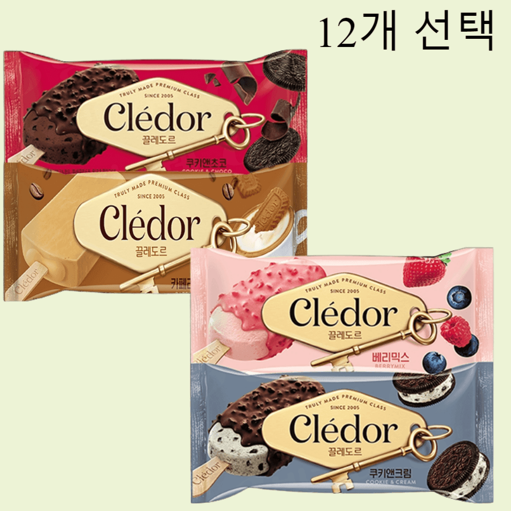 빙그레 샵플랜비 빙그레 끌레도르 쿠키앤크림 바 풍부한맛 장보기 츄러스앤크림바 12개