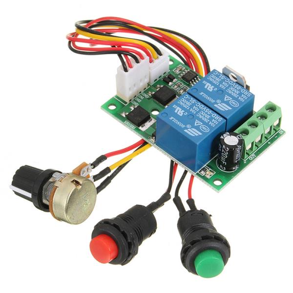 3A Max PWM DC 모터 속도 컨트롤러 정방향 역회전 제어 스위치 회전 노브 0-100 조절 DC6-24V
