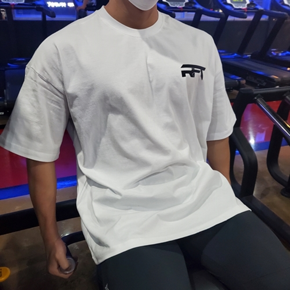 런핏RFT로고 헬스오버핏반팔 오버핏반팔 머슬핏반팔 짐웨어반팔 크로핏티셔츠 08