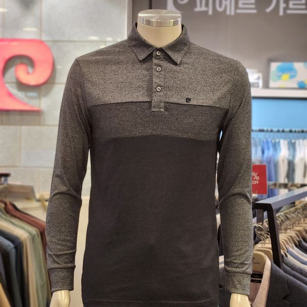 피에르가르뎅 피에르가르뎅 캐주얼 동아강북 22년 가을 간절기 면혼방 느낌좋은 긴팔 면블록 절개티셔츠 - 7866 105 PMTS3414