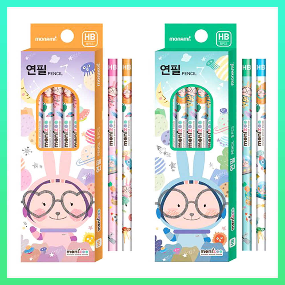 10개입 모나미 연필 초록 학용품 필기구 문구 사무용품 학생용 깎이 연필심 필통