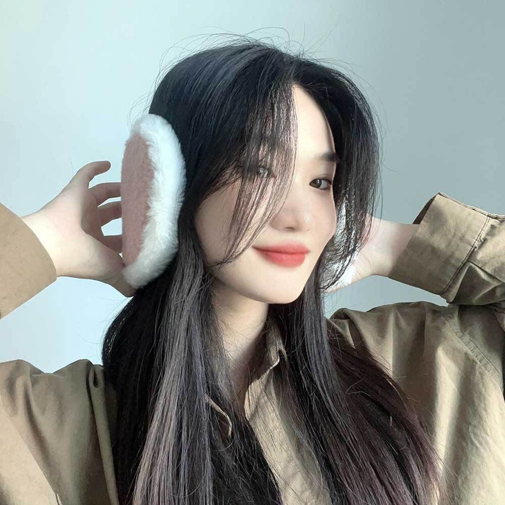 핑크 방한 귀마개 왕 겨울 니트귀도리