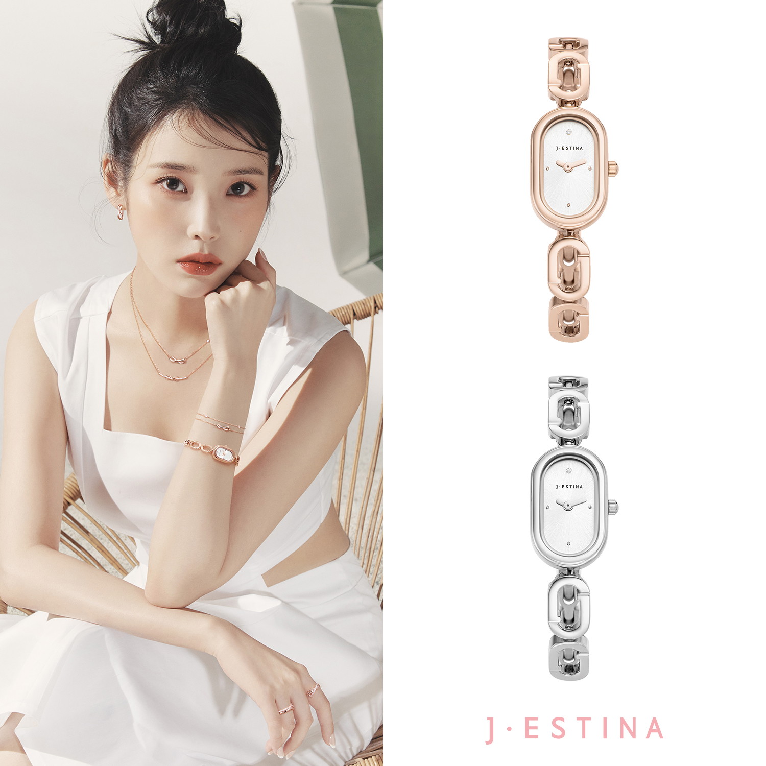 제이에스티나 제이에스티나 아이유 PICK J SIGNATURE 메탈 시계