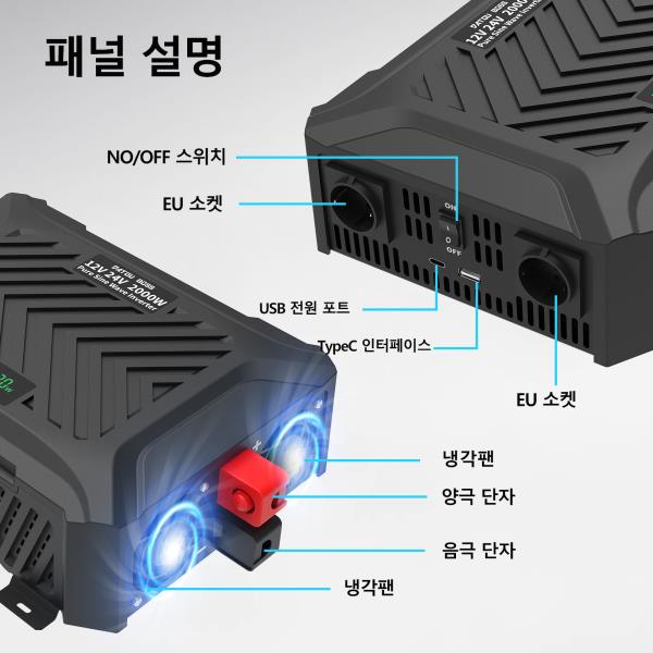 DATOU BOSS 순수 사인파 인버터 지지대 DC AC EU 피크 전력 전압 12V 4000W 2 12V-220V 1200W 2300W