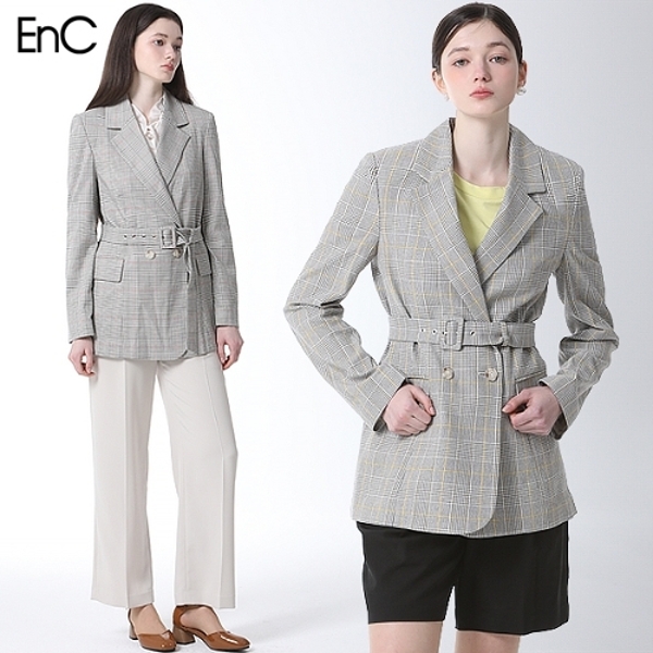 enc EnC 네츄럴 벨티드 자켓