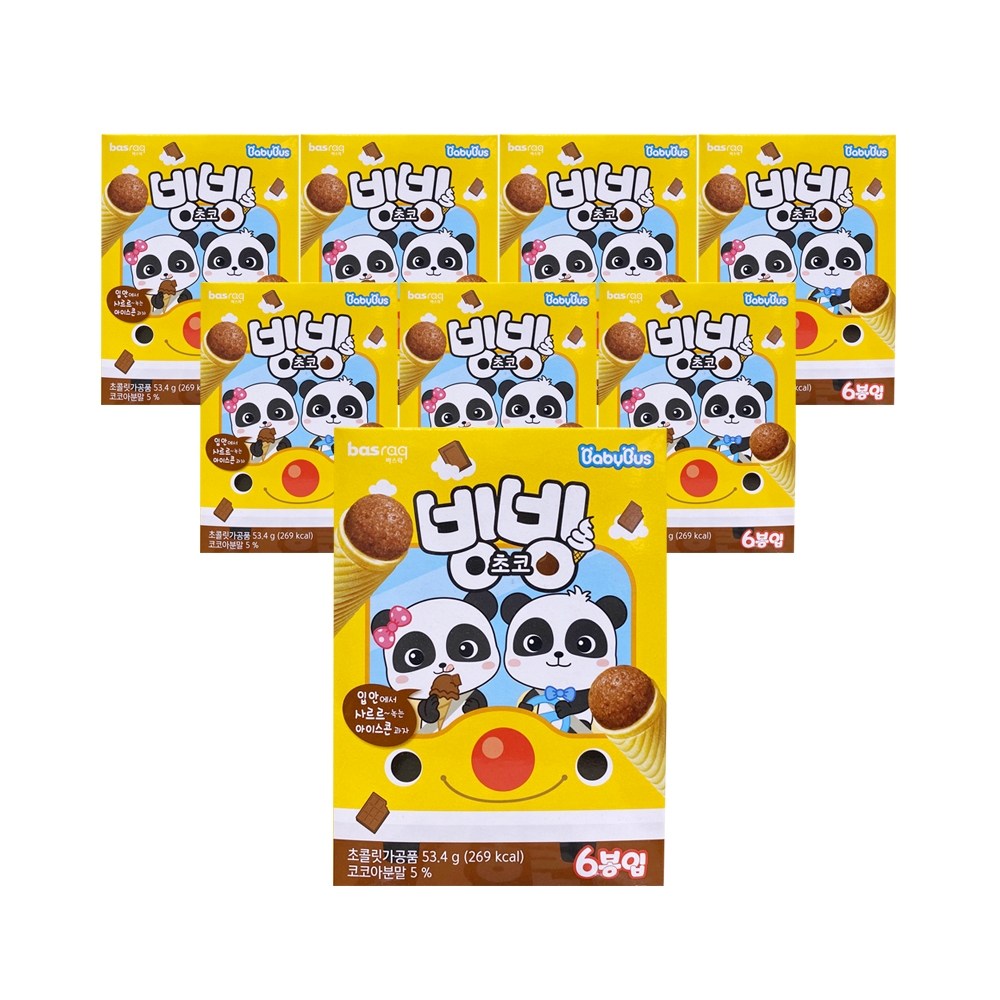 더마시나 아이스콘 과자 바스락 빙빙초코 소 53 4g X 8곽 53 4g 1세트