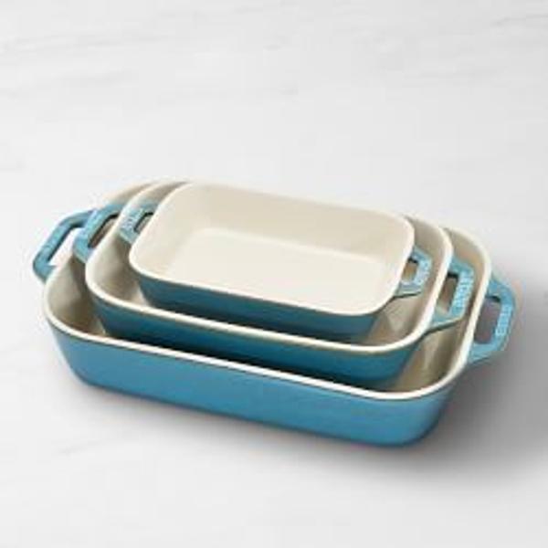 Williams Sonoma 윌리엄스소노마 스토브 스톤웨어 사각 베이킹 디쉬 3세트
