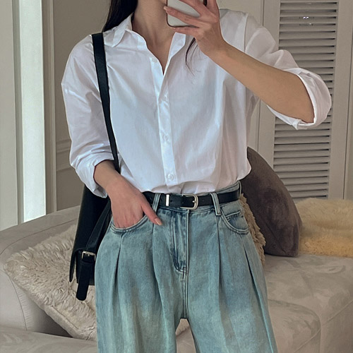 메이빈스 류인 데일리 셔츠 심플화이트