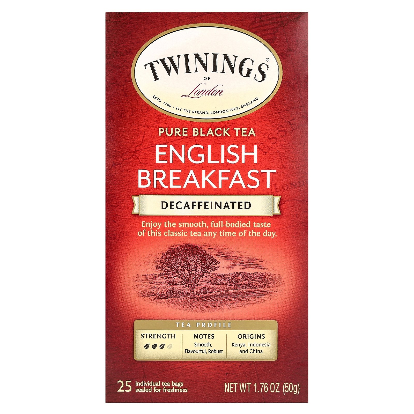 트와이닝 Twinings 100 순수 홍차 잉글리시 브랙퍼스트 디카페인 티백 25개 50g 1 76oz
