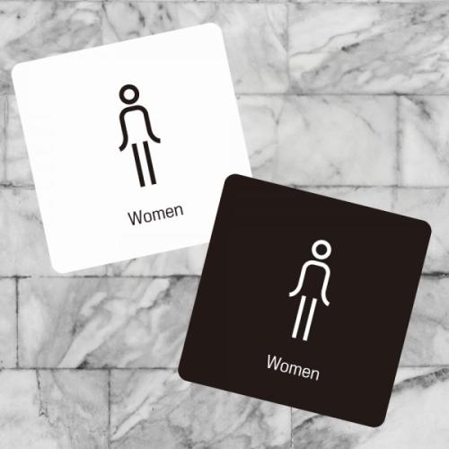 Women 부착형 정사각 소형안내판