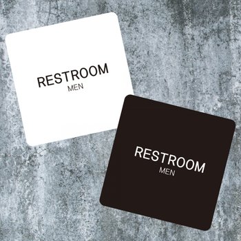 RESTROOM MEN3 부착형 정사각 소형안내판
