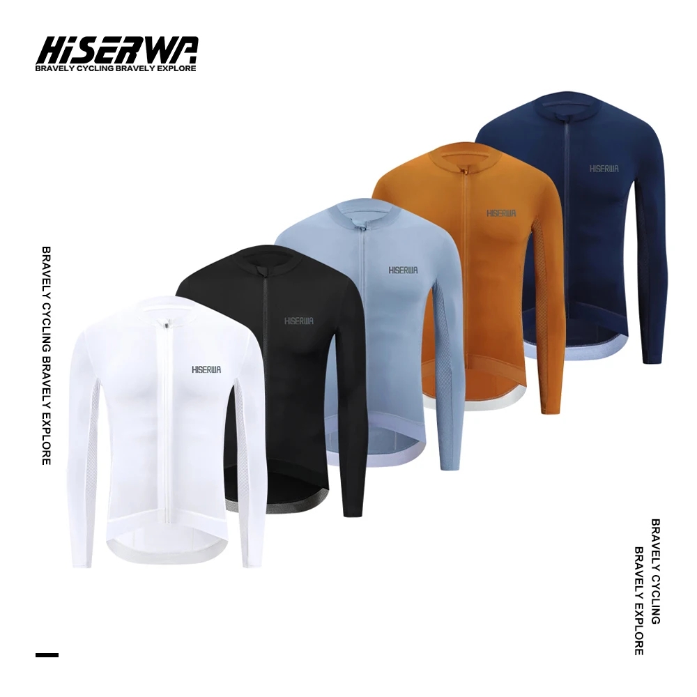 바이크 사이클링 남성용 소매 저지 로드 자전거 HISERWA 의류 팀 저지 셔츠 통기성 프로 MTB 긴