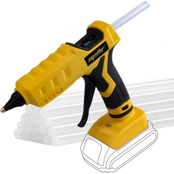 호환 Melif 무선 충전 글루건 스파크 핫멜트 실리콘총 호환 디월드Dewalt 20V MAX 배터리미포함 고온 전동 글루