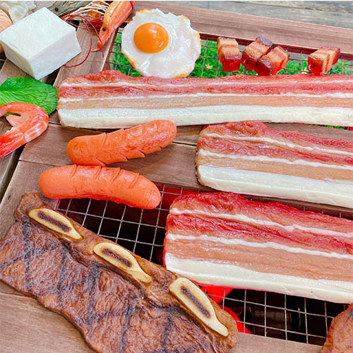 왓위셀 고기 육류 스테이크 삽겹살 돼지고기 치킨 닭다리 우삼겹 진열 모형 장식품 인테리어 14 새우 C