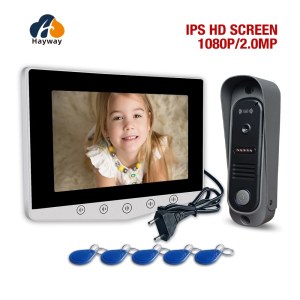 홈인터콤 시스템 7 IPS FHD 스크린 금속 케이스 초인종 모바일 감지 이미지 저장 ID 카드 잠금 해