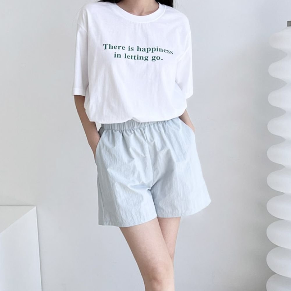 바스락 여자 반바지 트레이닝 여름 반바지 밴딩 팬츠