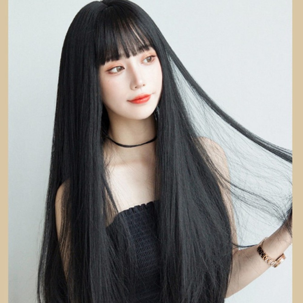 여자 롱헤어 허리라인까지오는 긴생머리 가발헤어 상품선택 딥브라운 1개