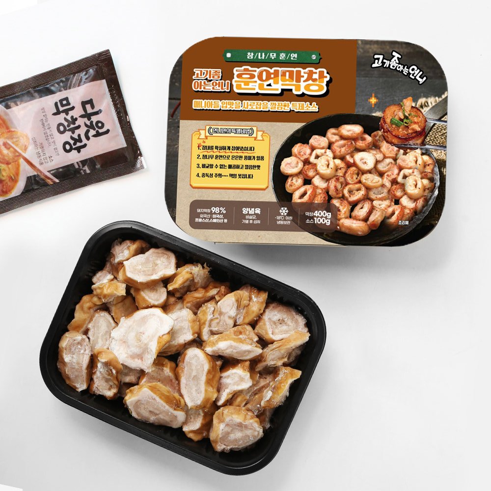 친환경팔도 참나무 초벌 훈연 돼지막창 2팩 팩당 400g