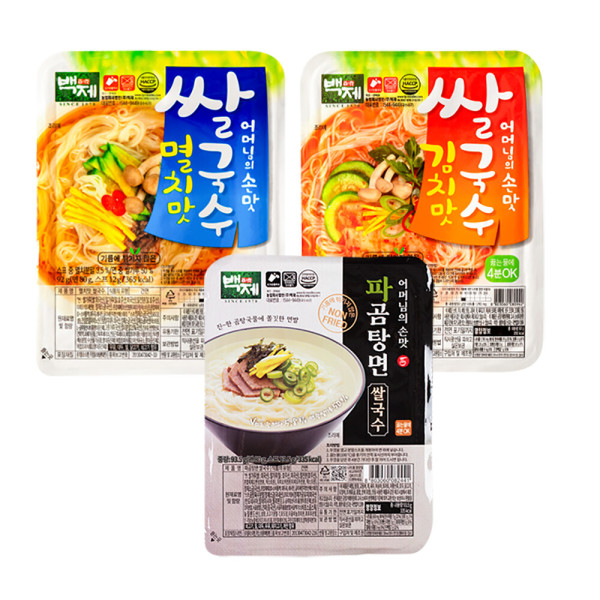 백제 백제 쌀국수 멸치맛10개 김치맛10개 파곰탕면10개