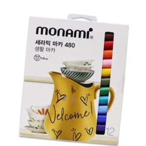 DIY 모나미 세라믹 마카 전자레인지용 12색 도자기펜 데코펜 꾸미기 머그컵 접시 도자기