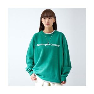 어퍼스트로피콤마 APOSTROPHE COMMA 베이직 풀 네임 로고 스웨트셔츠 그린