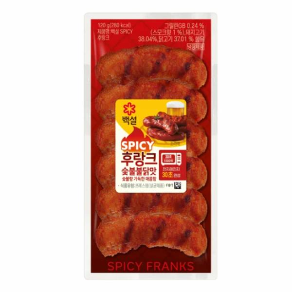 CJ CJ cj 백설 숯불불닭맛후랑크 120g 4개