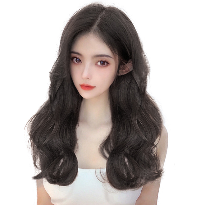 붙임머리 엔디롱 웨이브 부분 가발 3피스 세트 네츄럴블랙