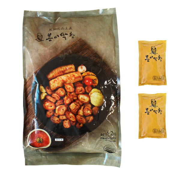 봉이 대구막창 초벌 절단 막창 1kg 봉이막창 캠핑 집들이 나들이 간편 요리 된장소스 100g 2개 동봉