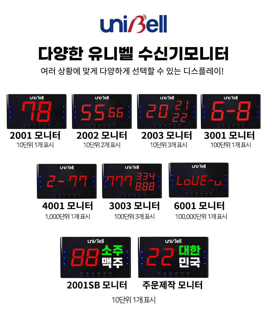 몽돌벨 무선 호출벨 세트 모니터 14개 1개