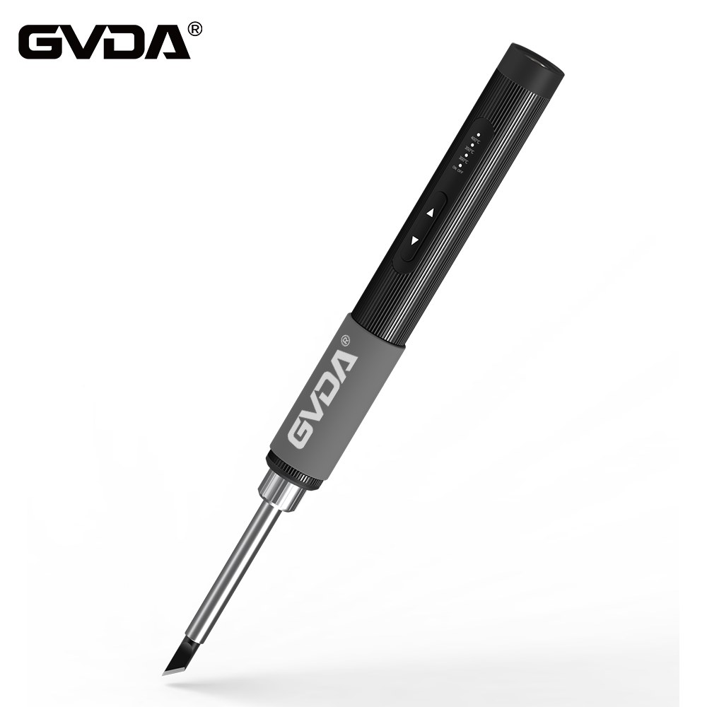 GVDA 전기 납땜 인두 용접 도구 세라믹 히터 솔더 재 작업 스테이션 열 연필 휴대용 펜