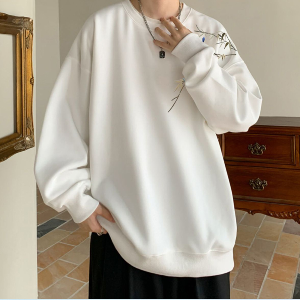 남성용 DM 프린팅 포인트 라운드넥 스웨트셔츠
